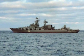 Russia admits Black Sea warship in flames as Ukraine claims missile strike