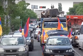 Yerevan, Opposition holding 4 simultaneous car protests