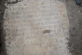 Marble tombstones with Armenian inscriptions unearthed in Tbilisi