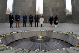Greek lawmakers visit Armenian Genocide memorial in Yerevan