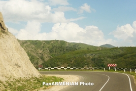 Azerbaijanis block Armenia-Karabakh road for 