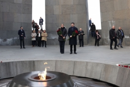 Спикер парламента Франции в Ереване почтила память жертв Геноцида армян