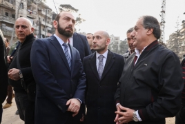 Mirzoyan visits quake-hit Aleppo