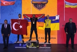 Բազկամարտիկ Աշոտ Ադամյանը հաղթել է թուրք մրցակցին և դարձել ԵԱ հաղթող
