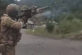 Video: Azerbaijanis firing from armored vehicle on 13th c. monastery