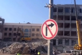 Azerbaijan demolishes Artsakh government building