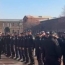 Police, clergy present as people gather in Holy Etchmiadzin