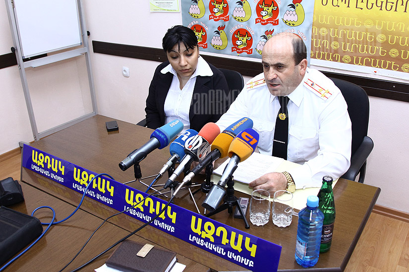 Press conference of the head of RA Police traffic patrol service Norik Sargsyan
