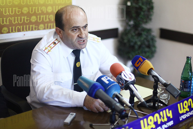 Press conference of the head of RA Police traffic patrol service Norik Sargsyan