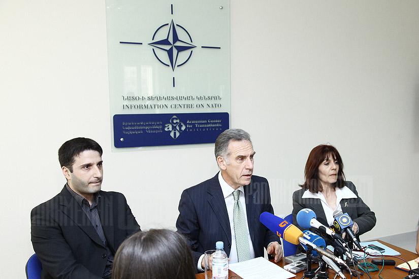 Press conference of French Ambassador to Armenia Henry Renault at NATO's Armenian office