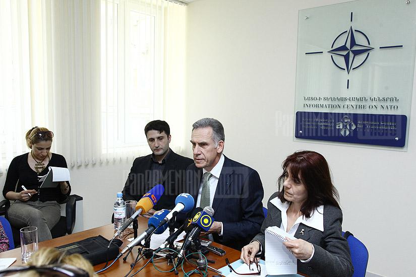 Press conference of French Ambassador to Armenia Henry Renault at NATO's Armenian office