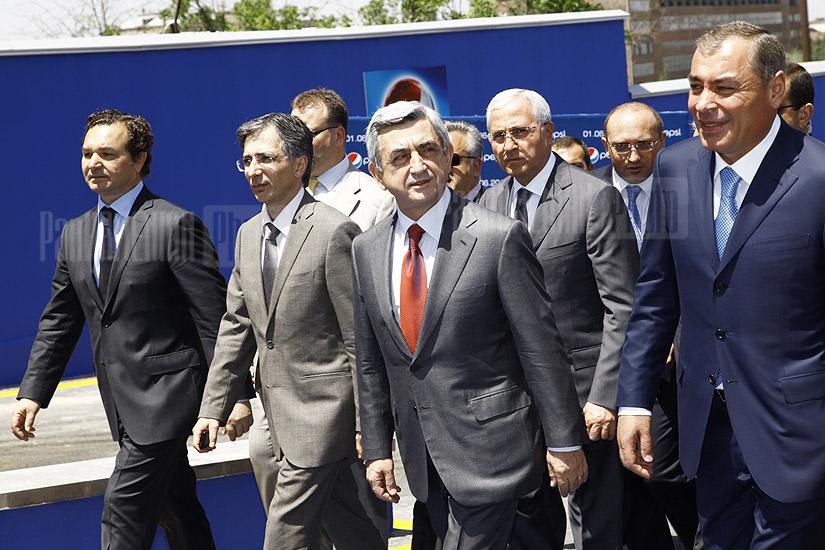 Президент Армении принял участие в открытии завода по производству напитков бренда «PepsiCo»