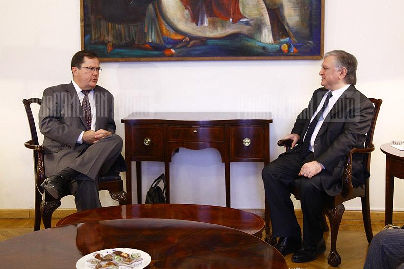 RA FM Edward Nalbandian receives the Deputy Assistant Secretary of State in the Bureau of Democracy, Human Rights and Labor, at the United States Department of State Thomas Melia
