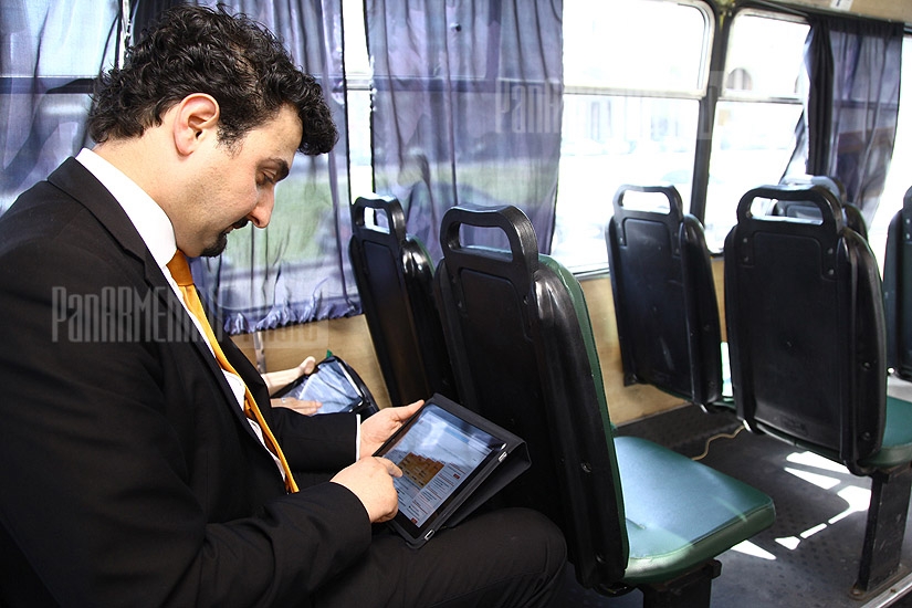 Press conference of Orange Armenia and Yerevan Municipality about installing Wi-Fi in Yerevan buses