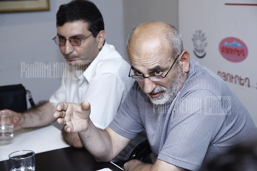 Press conference of Sardarapat movement initiators Hayk Balanyan and Emil Abrahamyan