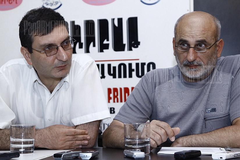 Press conference of Sardarapat movement initiators Hayk Balanyan and Emil Abrahamyan