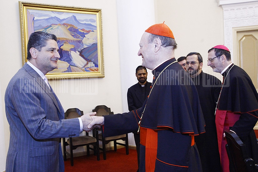 RA PM Tigran Sargsyan receives the chairman of Papal Cultural Council Cardinal Gianfranco Ravasi