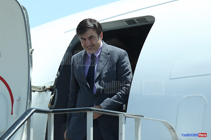 Mikheil Saakashvili at the Yerevan airport