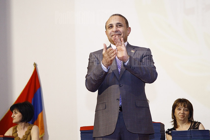 RA Parliament speaker Hovik Abrahamyan attends bachelor graduation ceremony at Yerevan State University of Economics