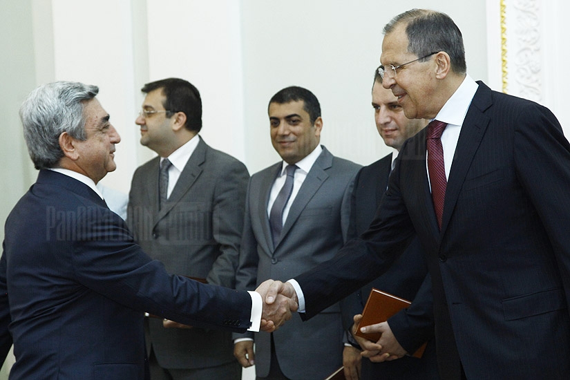 Встреча президента Армении Сержа Саркисяна с главой МИД РФ Сергеем Лавровым