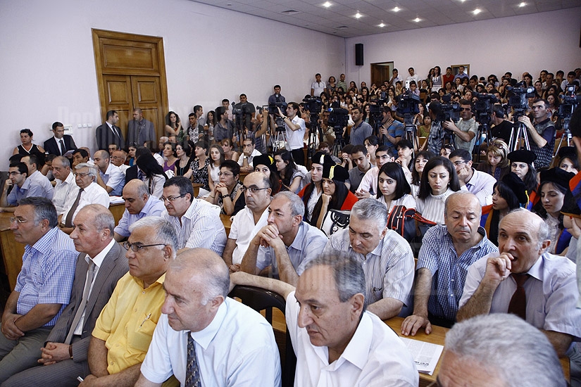 Lecture on current economical problems is held at YSU Economics faculty with participation of PM Tigran Sargsyan 