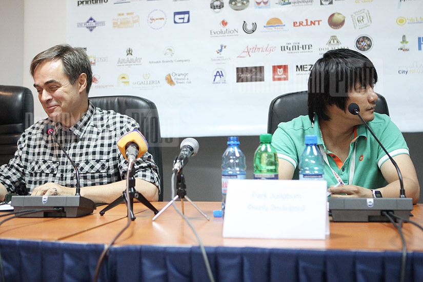 Press conference of Olivier Coussemacq and Park Jungbum within the frameworks of Golden Apricot 8th Film Festival 