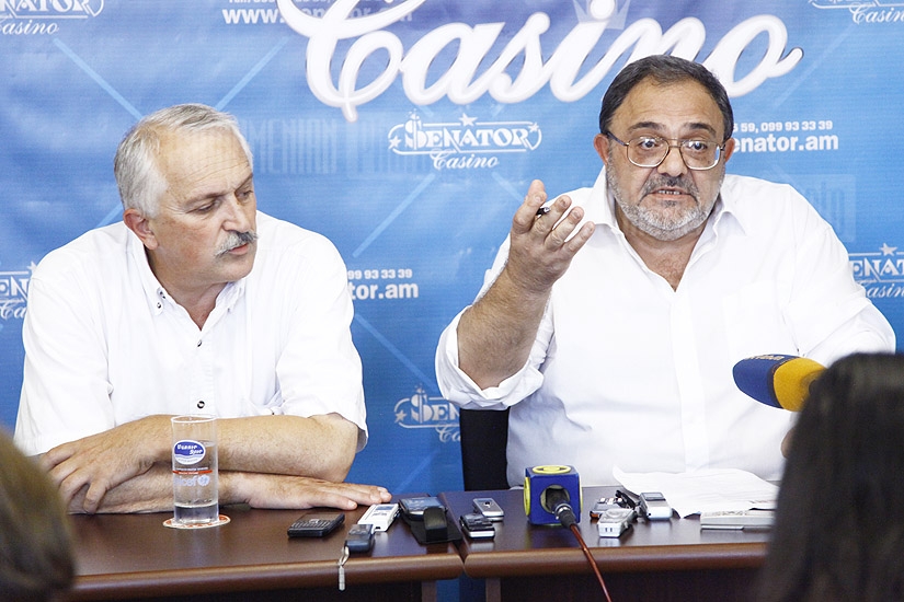 Press conference of the chairman of association of architects and restorers of historical monuments Gagik Soghomonyan and vice chairman Stepan Nalbandyan