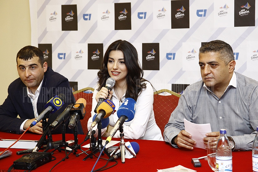 Press conference of Junior Eurovision organizers, delegation head Gohar Gasparyan, executive producer Levon Simonyan and producer Grigor Nazaryan