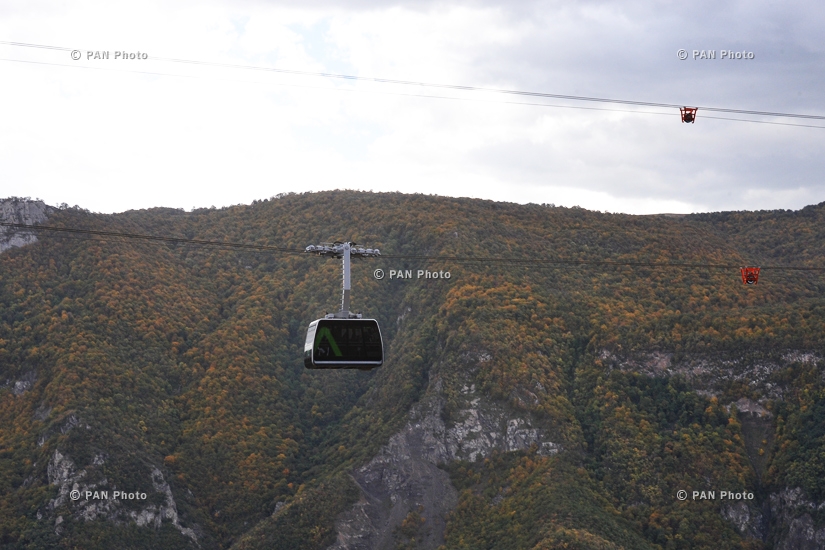 Opening ceremony of the world's longest reversible ropeway Tatev Wings