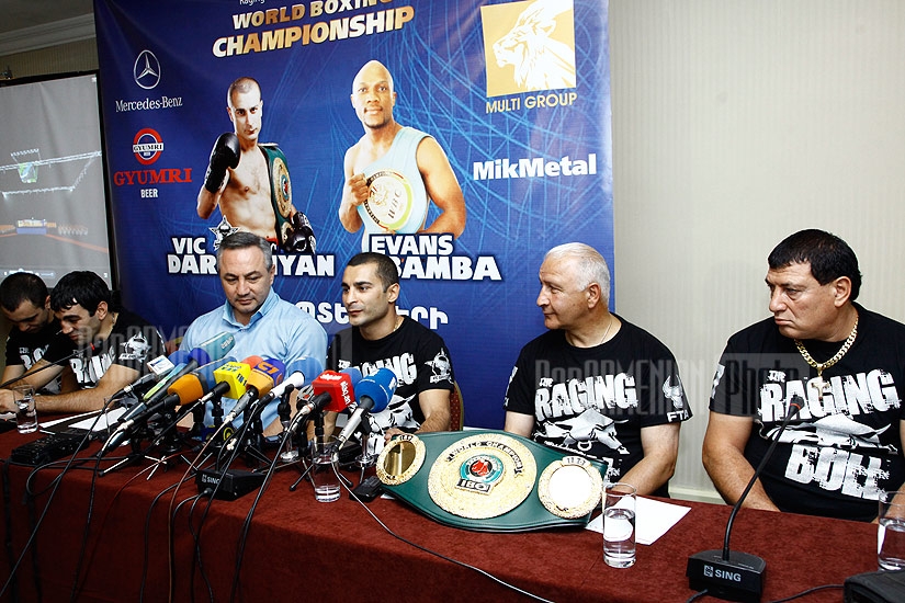 Press conference of boxer Vic Darchinyan and his team