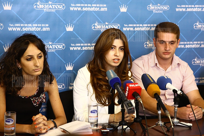 Press conference of youth organizations' activists Hripsime Margaryan and Arman Safaryan