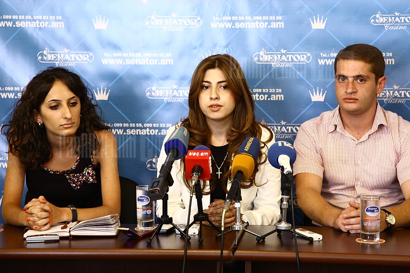 Press conference of youth organizations' activists Hripsime Margaryan and Arman Safaryan