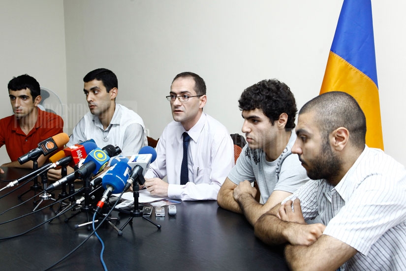 Press conference of Armenian National Congress spokesman Arman Musinyan and the congress representatives