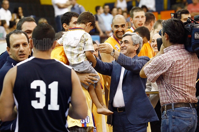 Pan-Armenian games basketball final between the teams of Los Angeles and Sochi