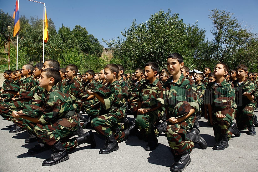 RA President Serzh Sargsyan attends Poqr Mher military educational academy 