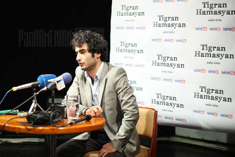 Press conference of jazz pianist Tigran Hamasyan dedicated to his benefit concerts