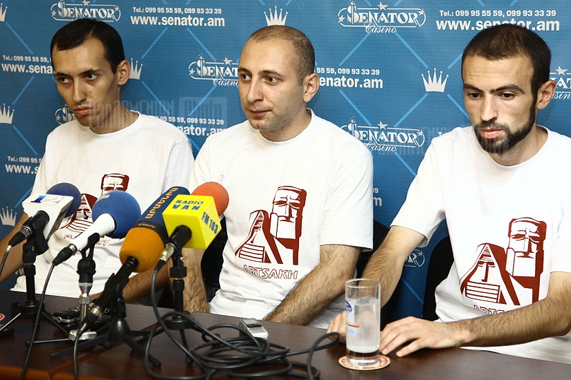 Press conference of civil initiative members Armen Ramazyan, Armen Sargsyan and Karen Arustamyan