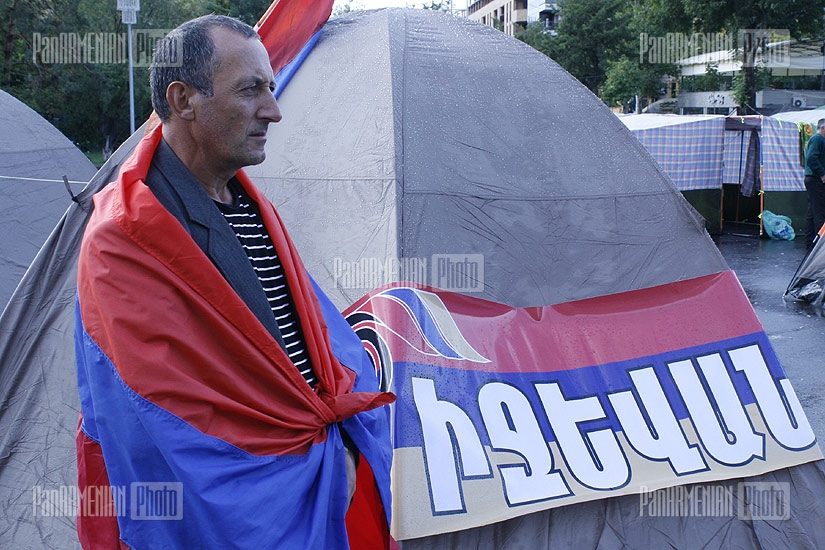 Tents of Armenian National Congress (ANC) at Liberty Square