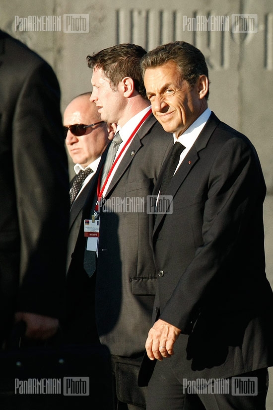 French president Nicolas Sarkozy at Armenian Genocide Memorial