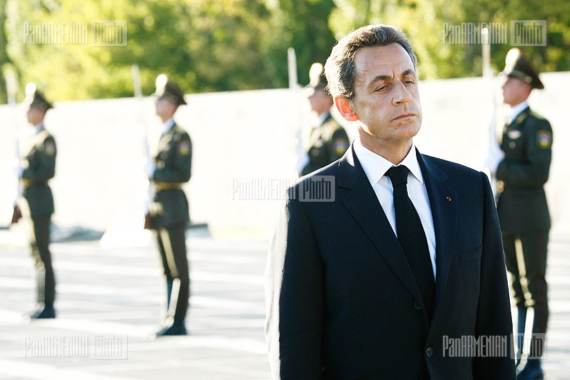 French president Nicolas Sarkozy at Armenian Genocide Memorial