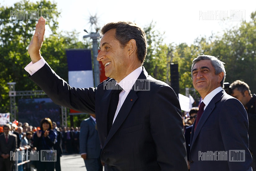 Ֆրանսիայի և Հայաստանի նախագահների ելույթը և Ռոդենի արձանի բացումը Ֆրանսիայի հրապարակում