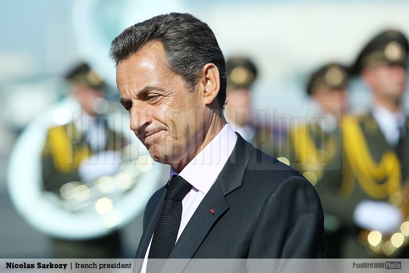 Nicolas Sarkozy departing from Armenia