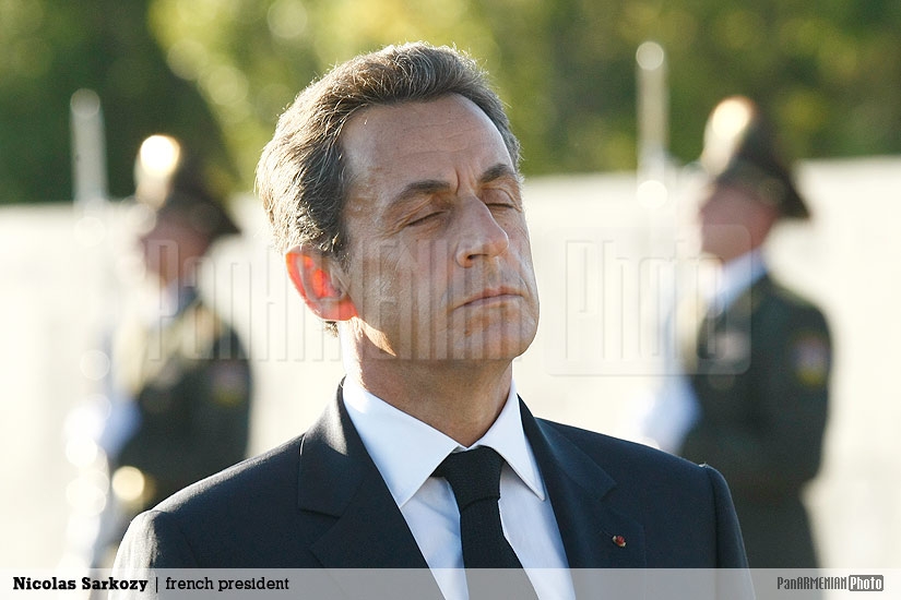 Nicolas Sarkozy leaving from Armenian Genocide Memorial
