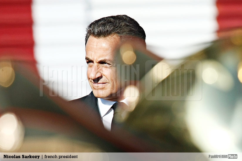 Nicolas Sarkozy at welcoming ceremony