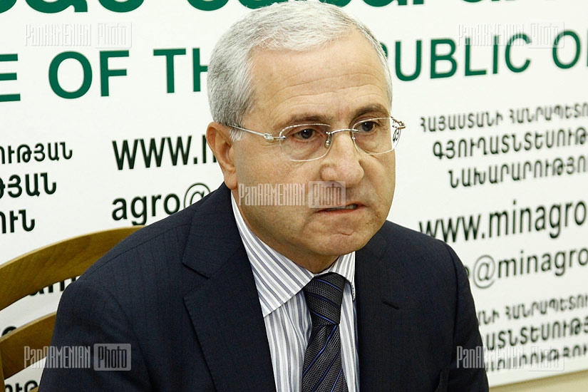Press conference of RA Minister of Agriculture Sergo Karapetyan