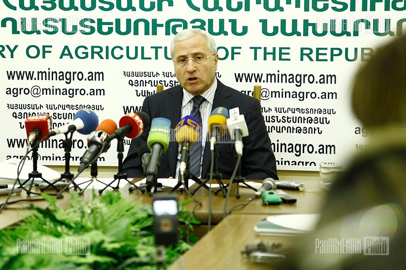 Пресс-конференция министра сельского хозяйства Армении Серго Карапетяна