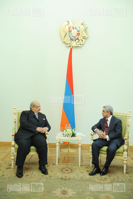 The newly appointed ambassador of Egypt to Armenia Alaa as-Din Saad El-Leyt presents his credentials to RA President Serzh Sargsyan 