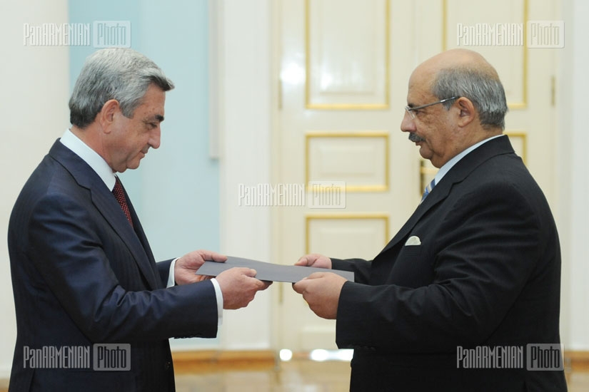 Новоназначенный посол Египта в РА Мохамед Ала Элдин Саад Эл Леис вручил верительные грамоты президенту Армении 
