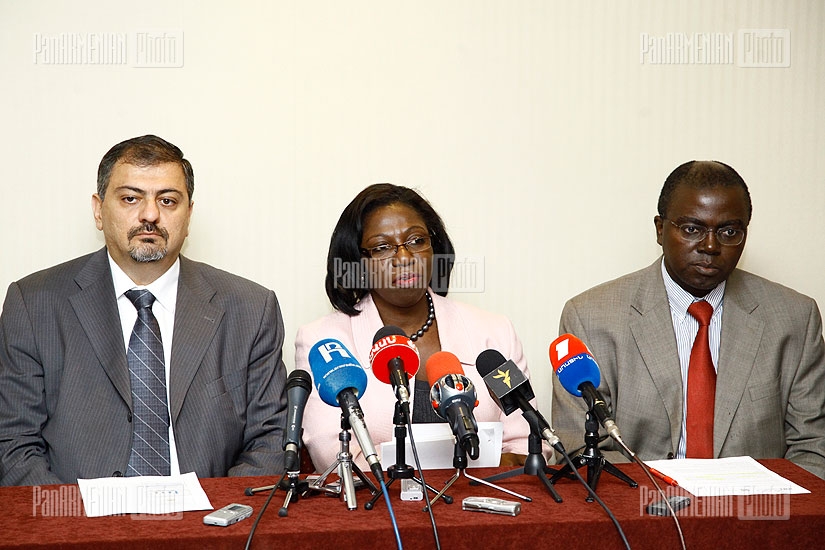 Press conference of RA Finance Minister Vache Gabrielyan and Yvonne Tsikata is the World Bank Sector Director for the Poverty Reduction and Economic Management Unit of the ECA region Yvonne Tsikata