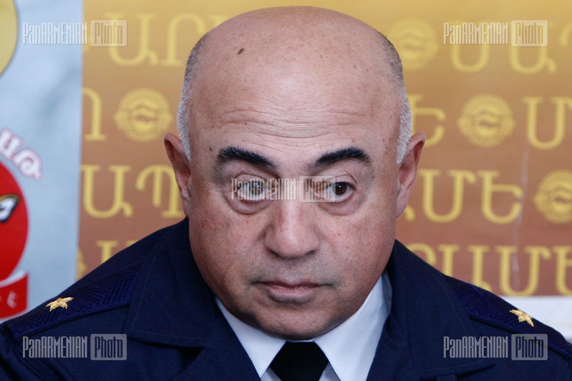 Press conference of RA Ministry of Emergency Situations Rescue Service Deputy Director Vrezh Gabrielyan.